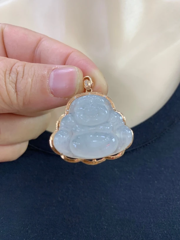 18K金镶嵌翡翠佛公