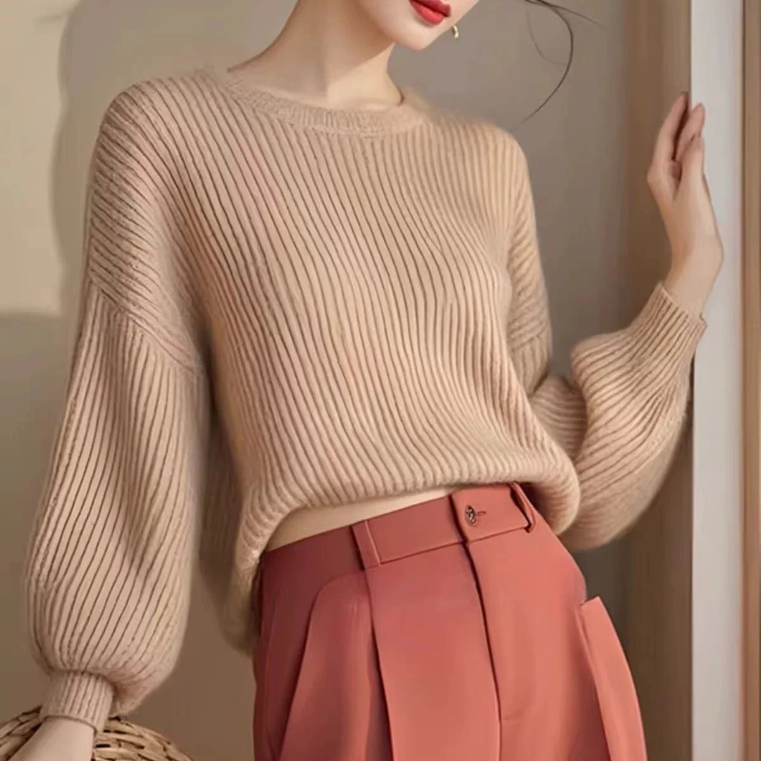 TY/-新款时尚休闲百搭毛衣*0009 浅驼色