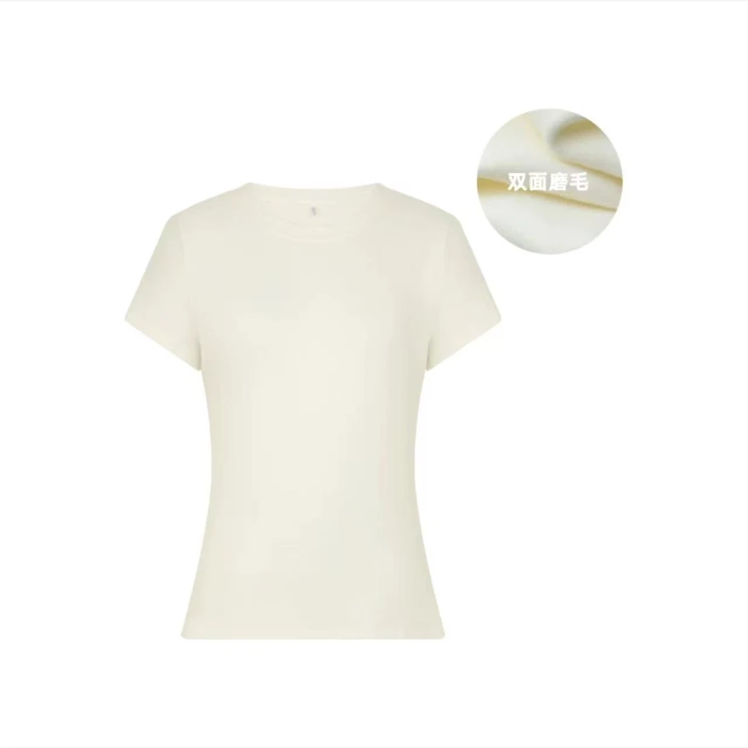 TY/-半暖T恤 磨毛蓄热圆领修身长/短袖上衣*Bb 3391