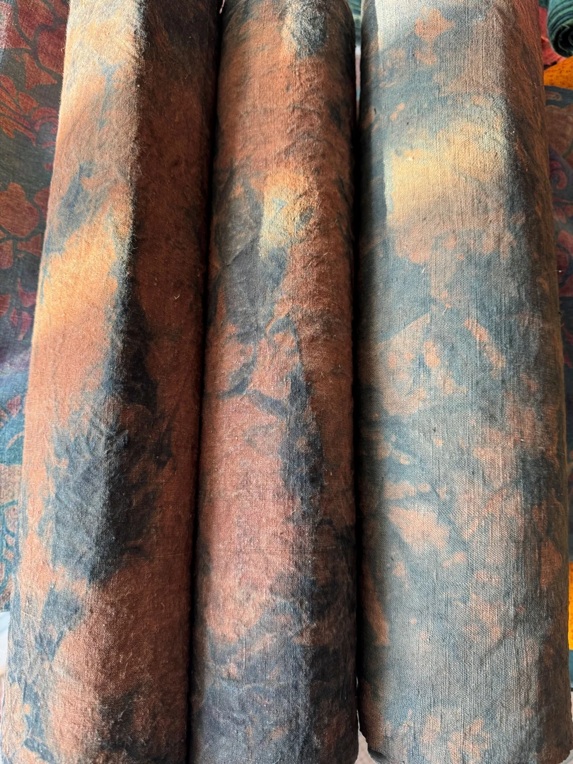 柿染老粗布手工DIY