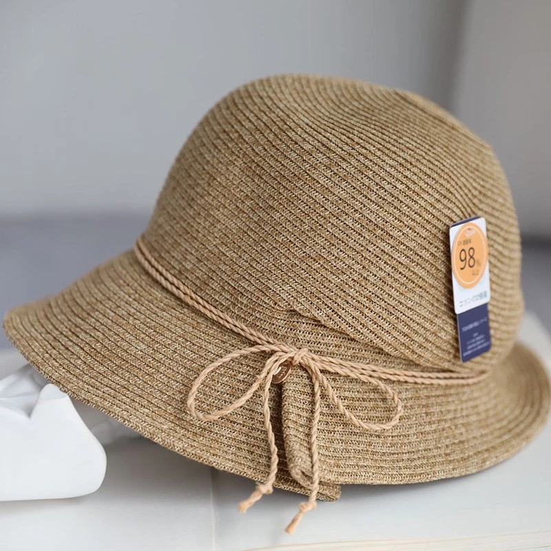 蓝蓝MZM02017两色蝴蝶结草帽礼物