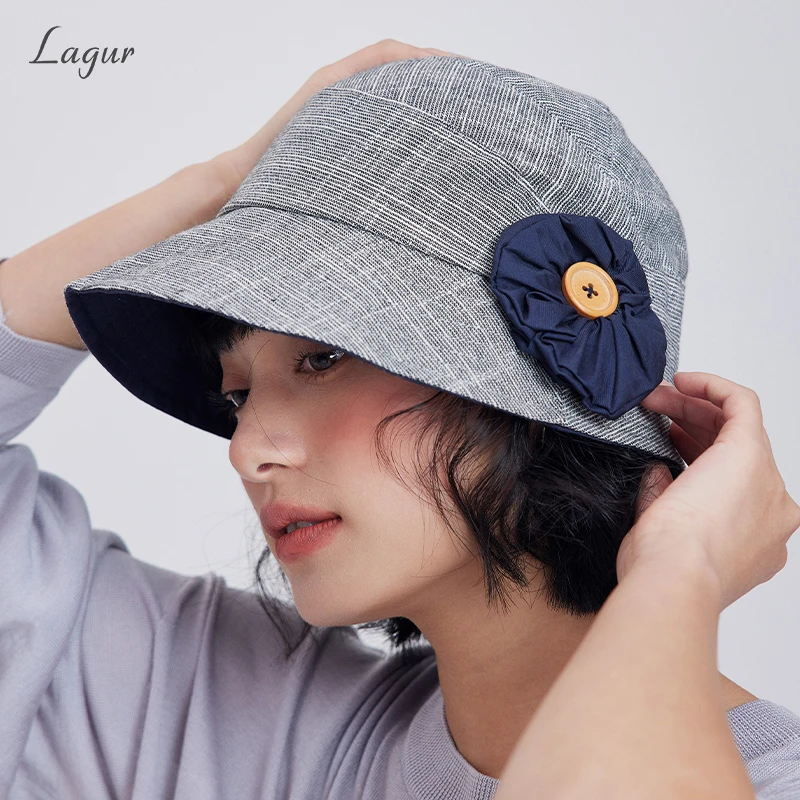 牵牛~纯棉夏天透气可拆卸防晒渔夫帽时尚日系休闲牛仔百搭户外