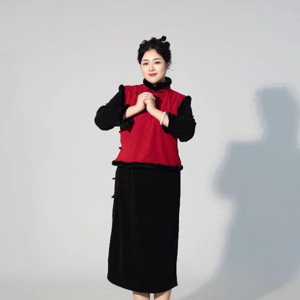 【喜乐】大码女装初冬新款复古显瘦提花立领旗袍连衣裙90035