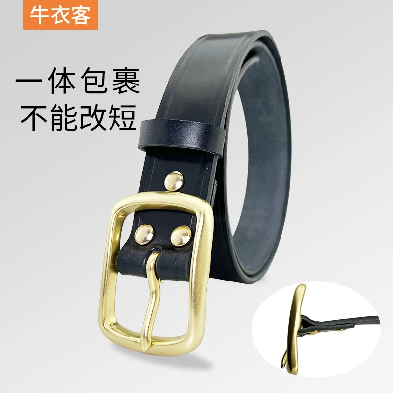 皮带男休闲真皮纯牛皮针扣真牛皮牛仔裤老式电工打孔头层复古铜扣