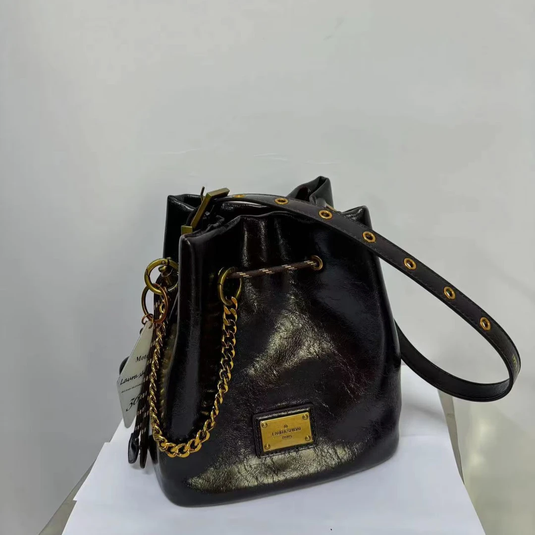 【芝麻集】SD-3688-深咖RAIN.CUN腋下斜跨轻奢潮流时尚女包