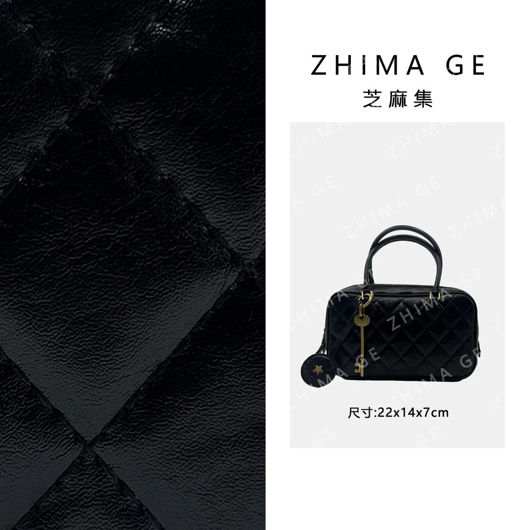 芝麻集】ZT-D7069-手抓牛皮黑RAIN.CUN简约腋下斜跨轻奢女包