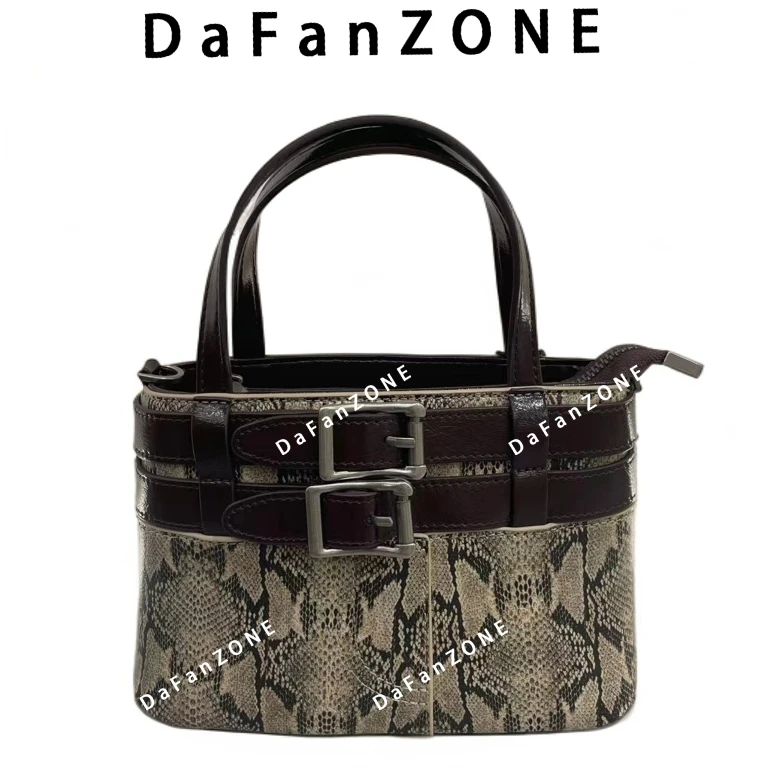 芝麻集】SK-62606-1-杏色/蛇纹RAIN.CUN简约腋下时尚斜跨轻奢女包