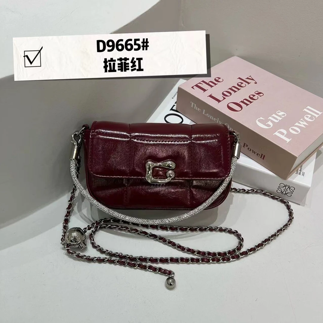 【芝麻集】ZT-D9665-拉菲红RAIN.CUN休闲百搭腋下轻奢方胖子女包