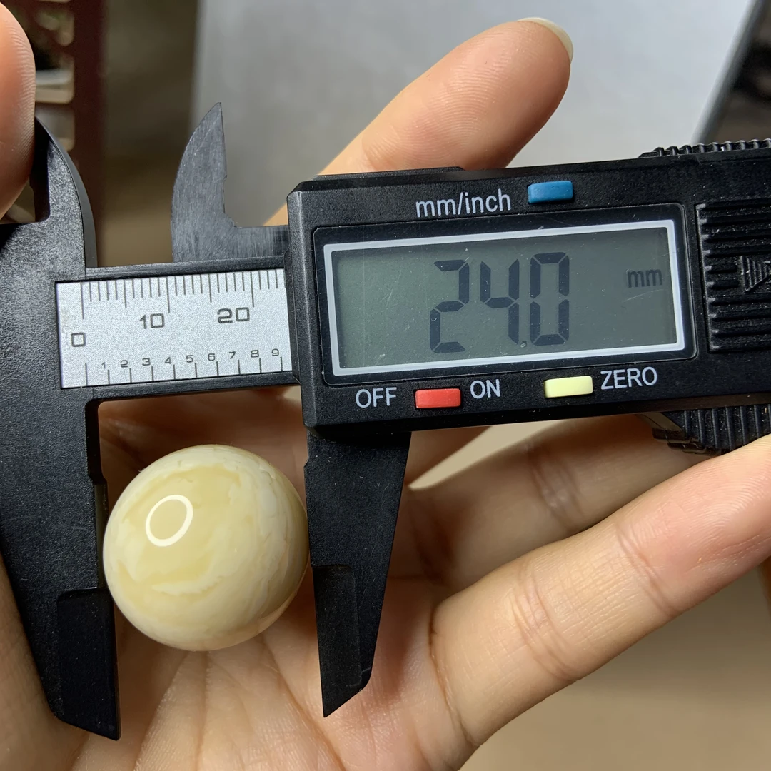 24mm浓白蜡虎皮纹蜜蜡单珠