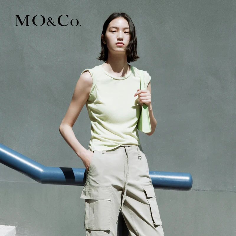 MOCO夏高支长绒棉轻薄两件套叠穿短袖T恤MBD2TEE007