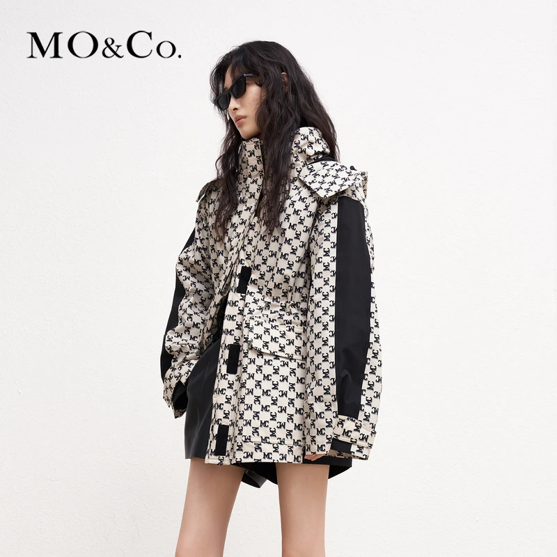 【防寒】MOCO冬季户外机能风MC老花派克式羽绒服外套MBC4EINT03