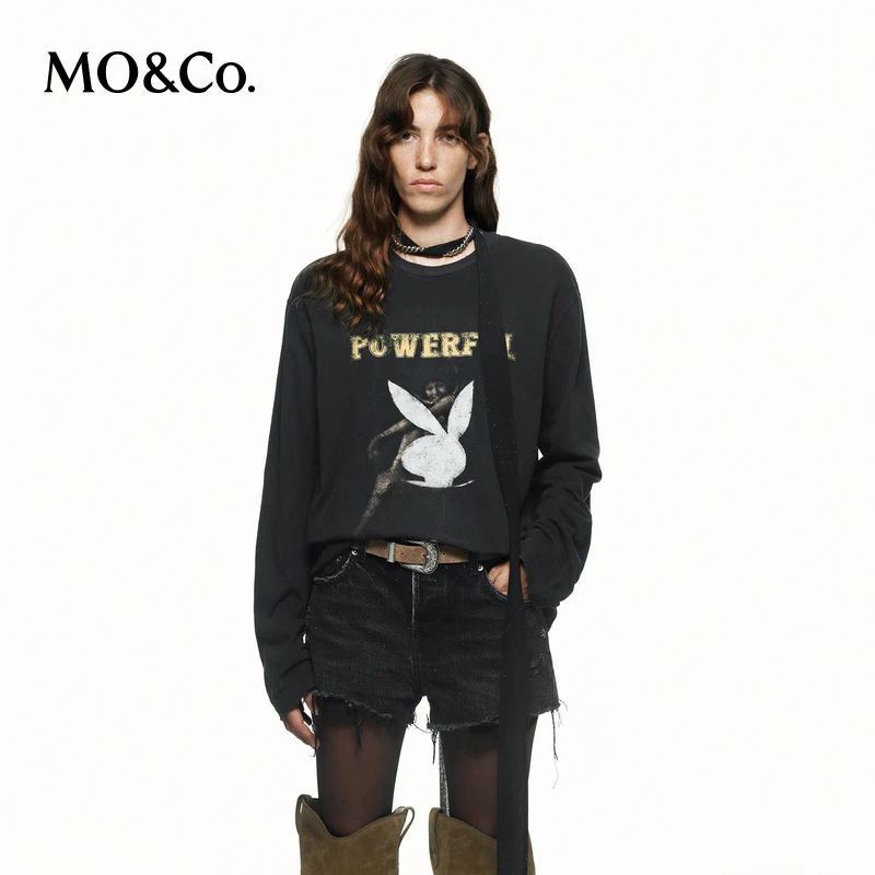 【NOIRxPLAYBOY联名】MOCO长袖T恤冬洗水棉MBD4TEE018