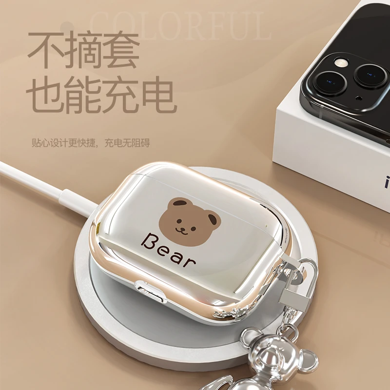 airpods保护套airpodspro保护壳卡通电镀苹果蓝牙耳机保护套