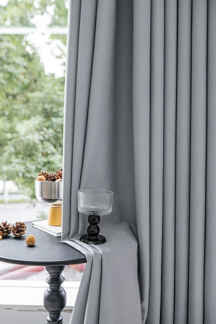 【一叶倾城太空灰】雪尼尔窗帘卧室高遮光高端窗帘m07