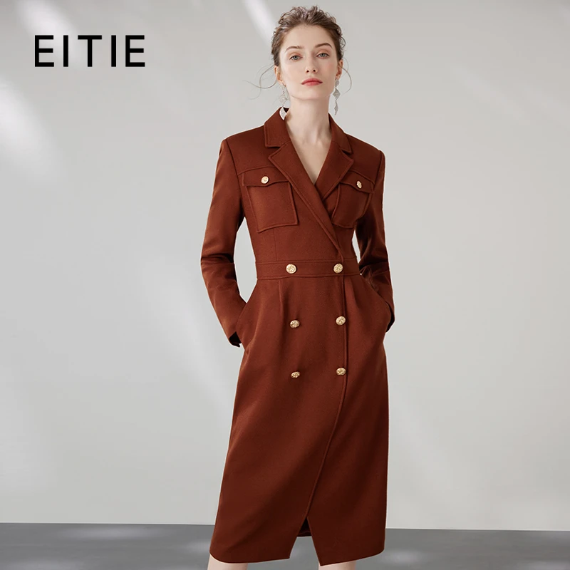 【雅丹风】EITIE爱特爱冬季新款大气收腰显瘦通勤毛呢连衣裙7207927