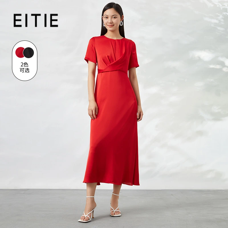 EITIE爱特爱夏季新款气质优雅高腰晚礼服女6677308收腰约会裙子