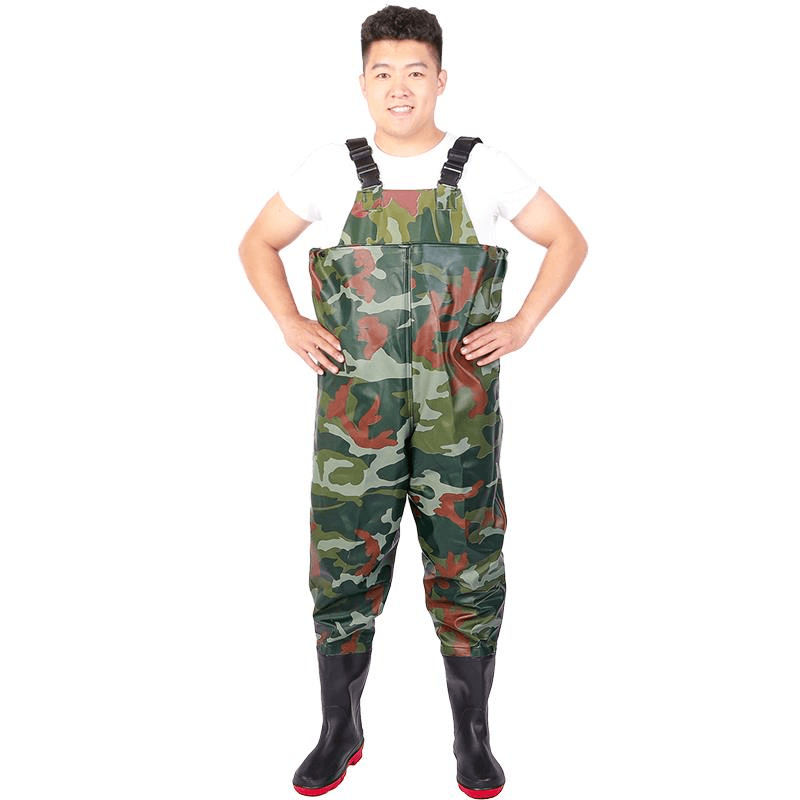 范哲萨 【小扬哥推荐】下水裤半身雨裤带雨鞋连体防水衣服男水库抓捕鱼全