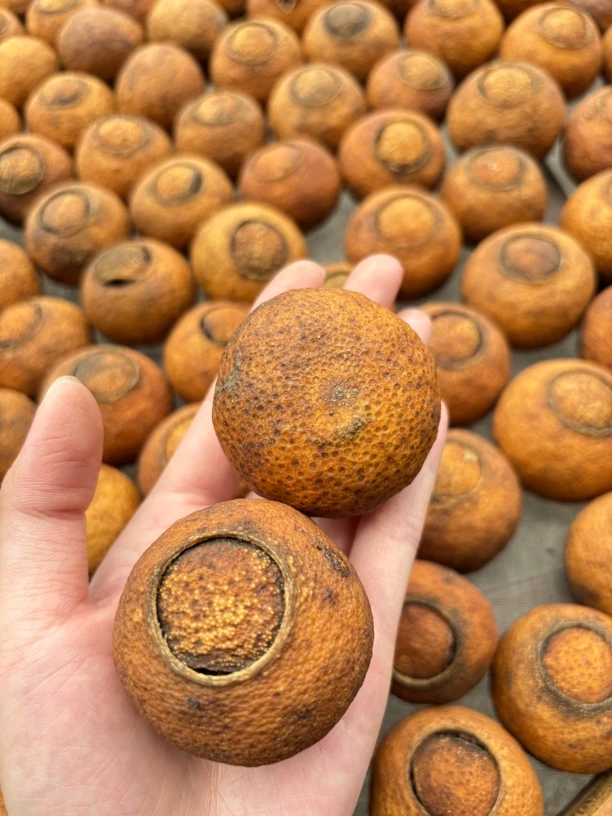 2024年-收藏级别 全日晒 新会二红柑普茶 金灿灿 香气高昂