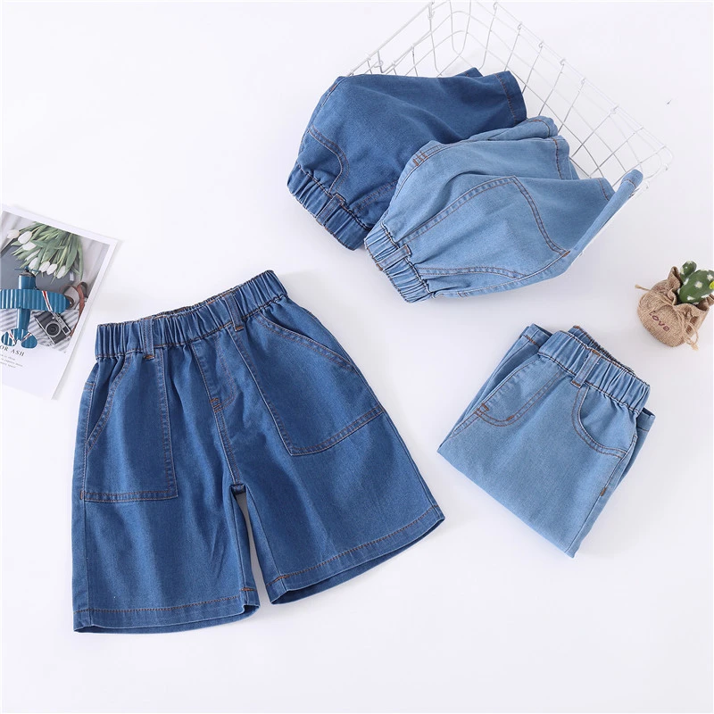 商场同款男童牛仔五分裤夏薄款2024新款中大童宝宝休闲中腰短裤潮