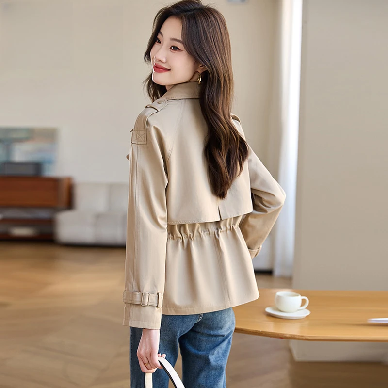 高级感独特超好看短款风衣女款春秋小个子轻熟风减龄流行收腰外套