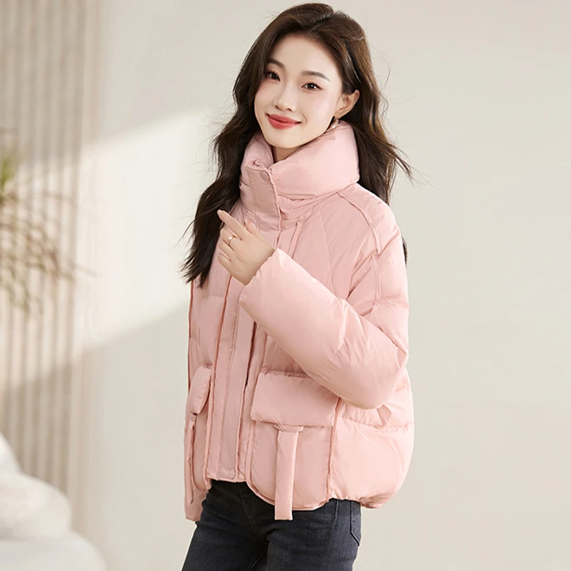 九江小香风短款羽绒服女冬季2024新款时尚小个子粉色爆款外套