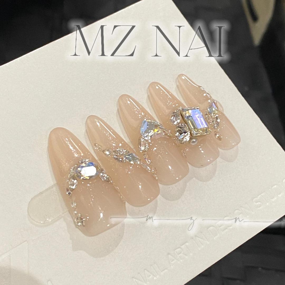 MZ手工穿戴甲【徐徐】华子锆石爆闪 原创设计打版实拍气质温601