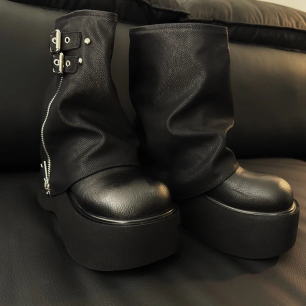 定制款中筒厚底靴