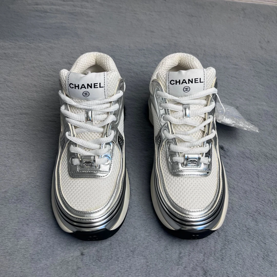 99新！非常新！36码chanel银角大王夏季网面低帮休闲鞋/TN00370/