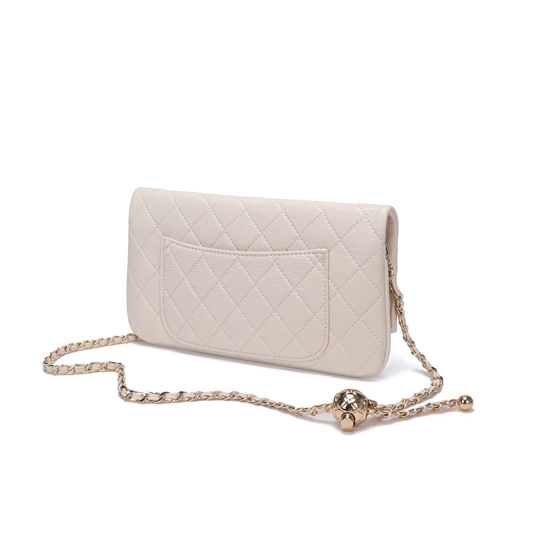 VBX经典轻奢时尚小香风白色百搭单肩包菱格手提包