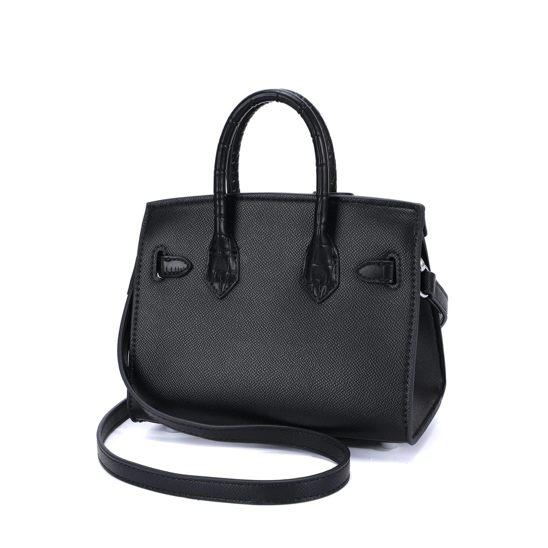 VBX 轻奢小众黑色时尚女士手提斜挎铂金包房子包