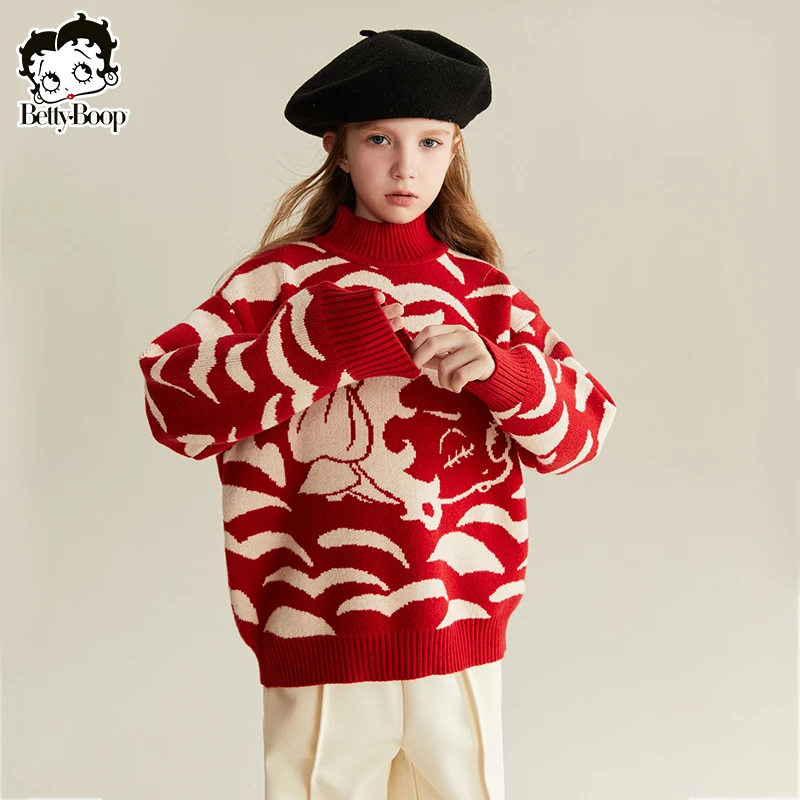 贝蒂女童卡通动漫条纹毛衣春秋新款童装儿童韩版春季上衣潮24644
