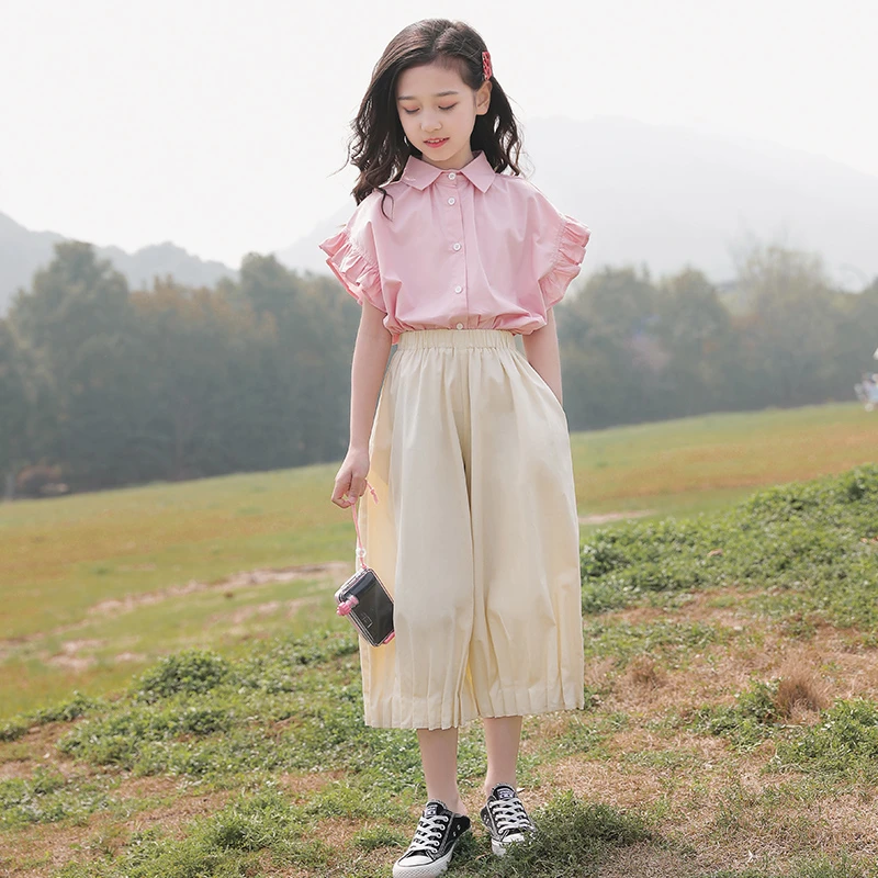 贝蒂女童运动套装2025夏季新款韩版儿童小飞袖休闲两件套潮11281