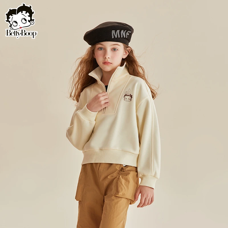 贝蒂女童POLO领卫衣儿童宽松打底衫2025新款春春季童装上衣24413