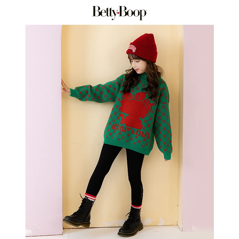 【年服系列】贝蒂女童春秋款加绒加厚毛衣2025新款国风针织衫11575