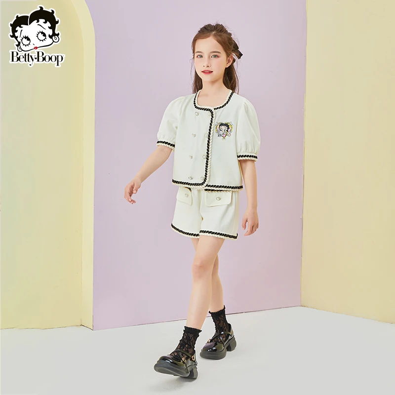 BETTY BOOP/贝蒂2025童装时髦高端套装儿童小香风洋气两件套11838