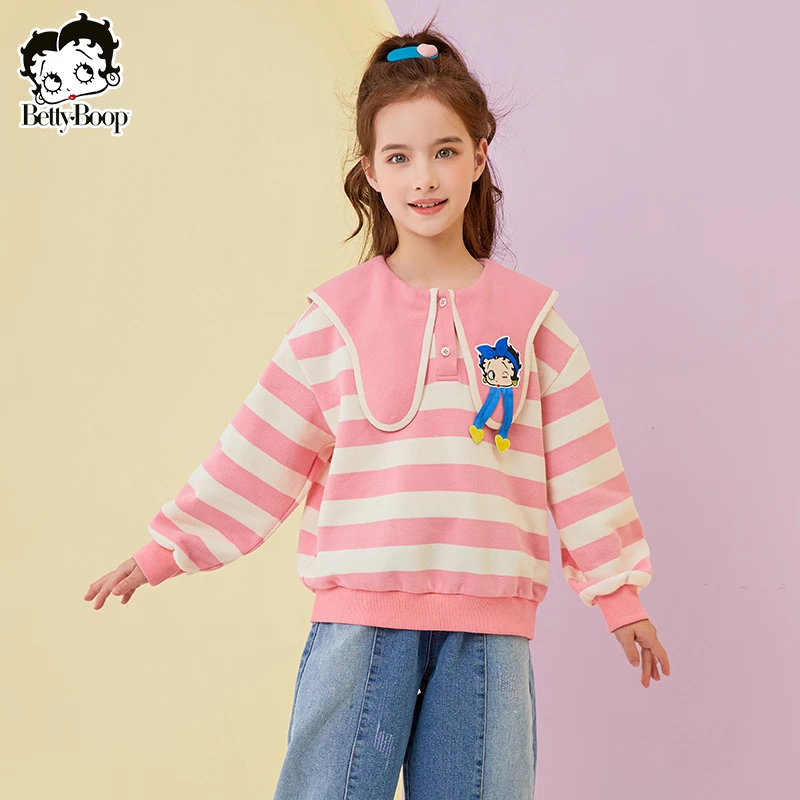 BETTY BOOP/贝蒂童装2025春秋新款卫衣儿童百搭打底衫上衣潮11745