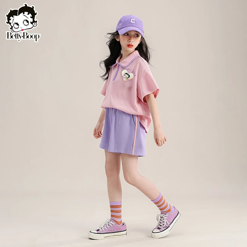 贝蒂2025夏季女童Polo衫短袖运动套装儿童时髦休闲两件套潮11817
