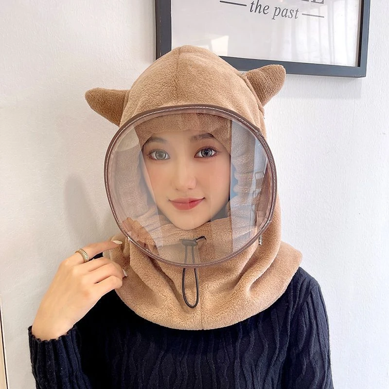 滑雪帽子冬季房屋骑车防风帽套头包头保暖面子互脸护耳连体帽A12