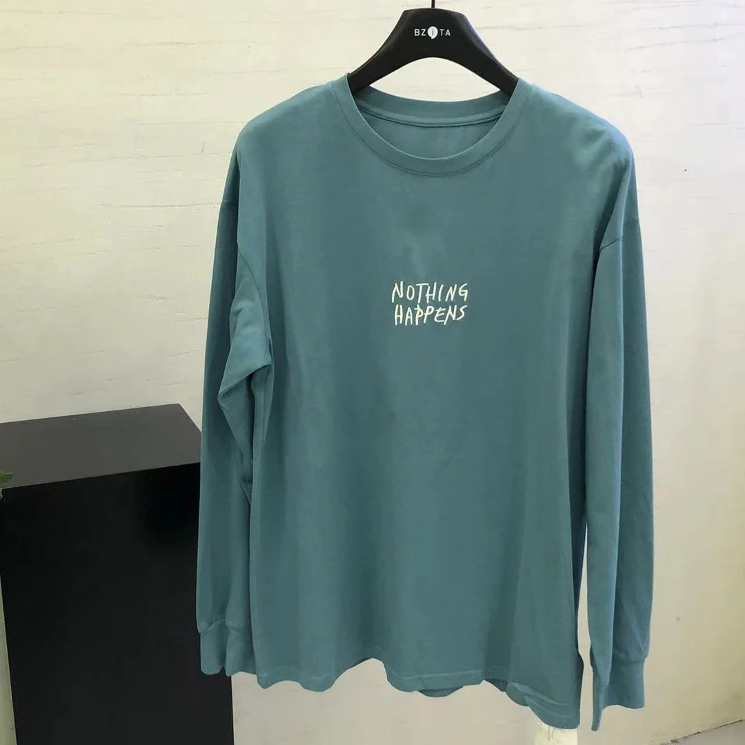 【 雨•美 推荐 】2903湖绿色刺绣字母大版时尚百搭中袖T恤