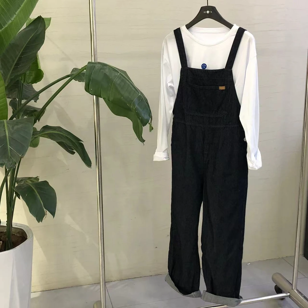 【 雨•美 推荐 】221181宝蓝色韩版简约百搭牛仔背带裤