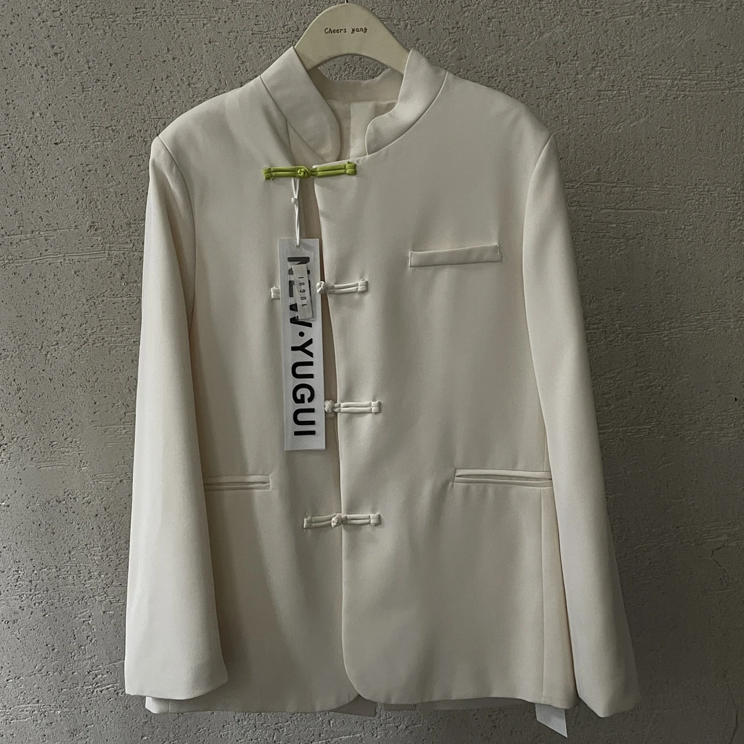 【 雨•美 推荐 】7291米色国风百搭盘扣外套