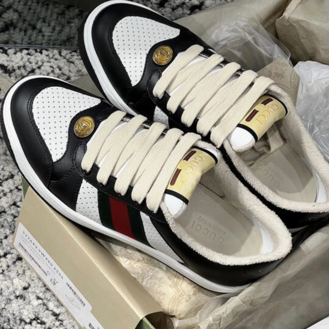 全新未使用 GUCCI/古驰 全新闲置带盒古驰Gucci 黑白脏脏鞋