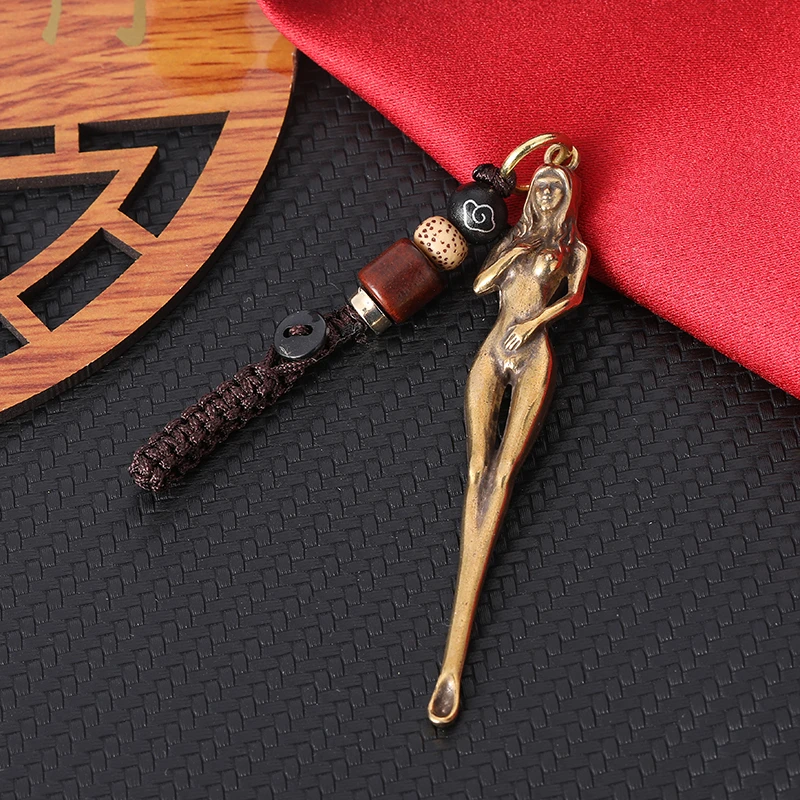 黄铜创意美女耳勺挂件汽车钥匙扣随身携带方便挂饰