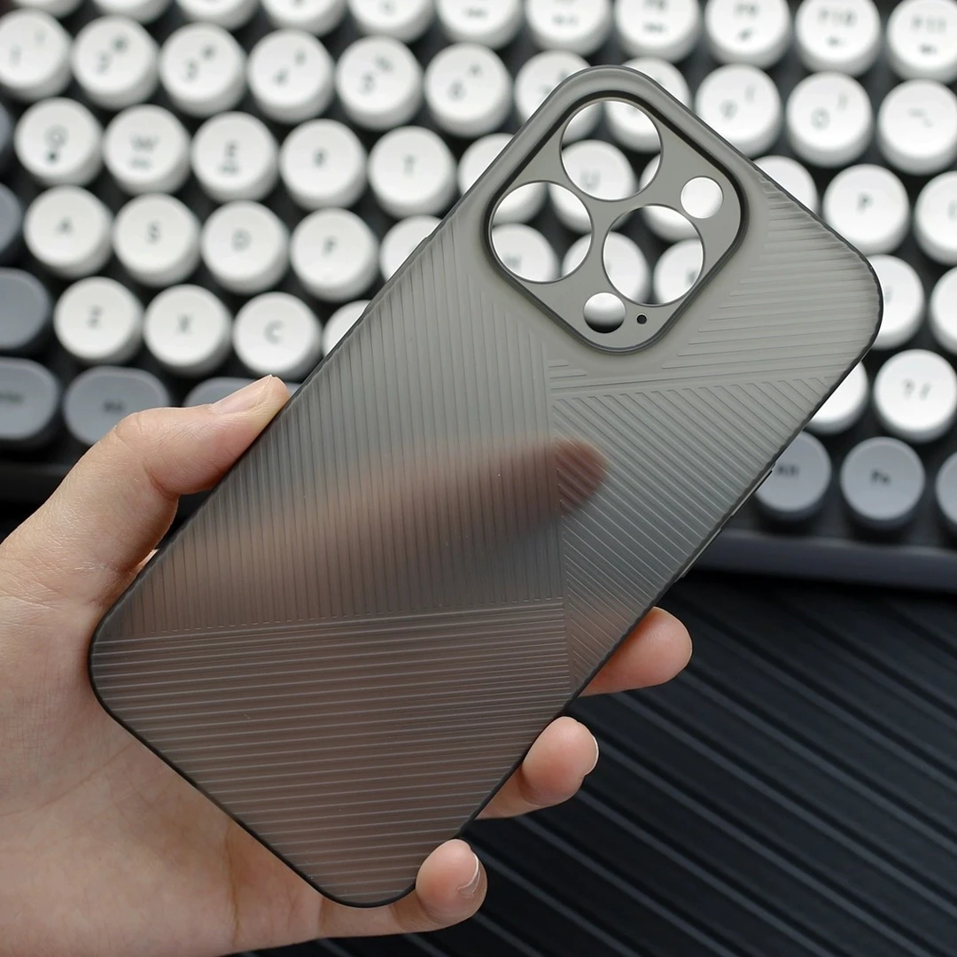 新款适用于苹果14ProMax手机壳iPhone13超薄波纹14透明磨砂肤感