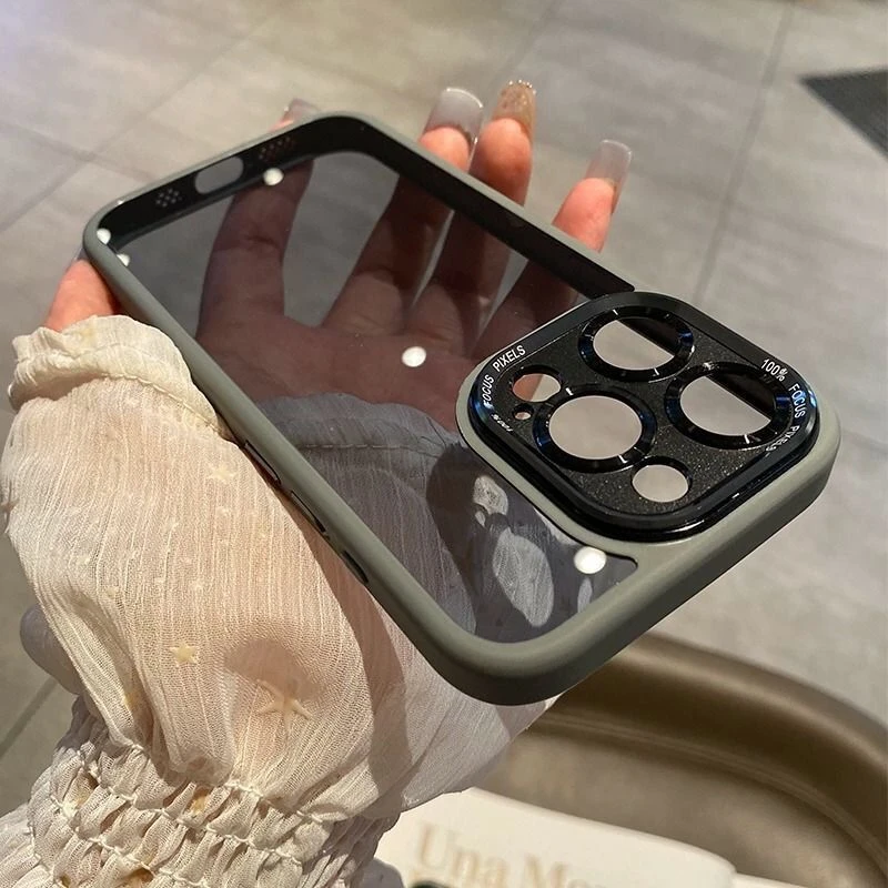 苹果14手机壳简约精孔百搭适用iPhone15promax磁吸透明软边12pro