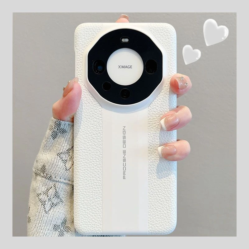华为mate60pro手机壳秒变保时捷mate40pro纯色皮质mate50/30全包