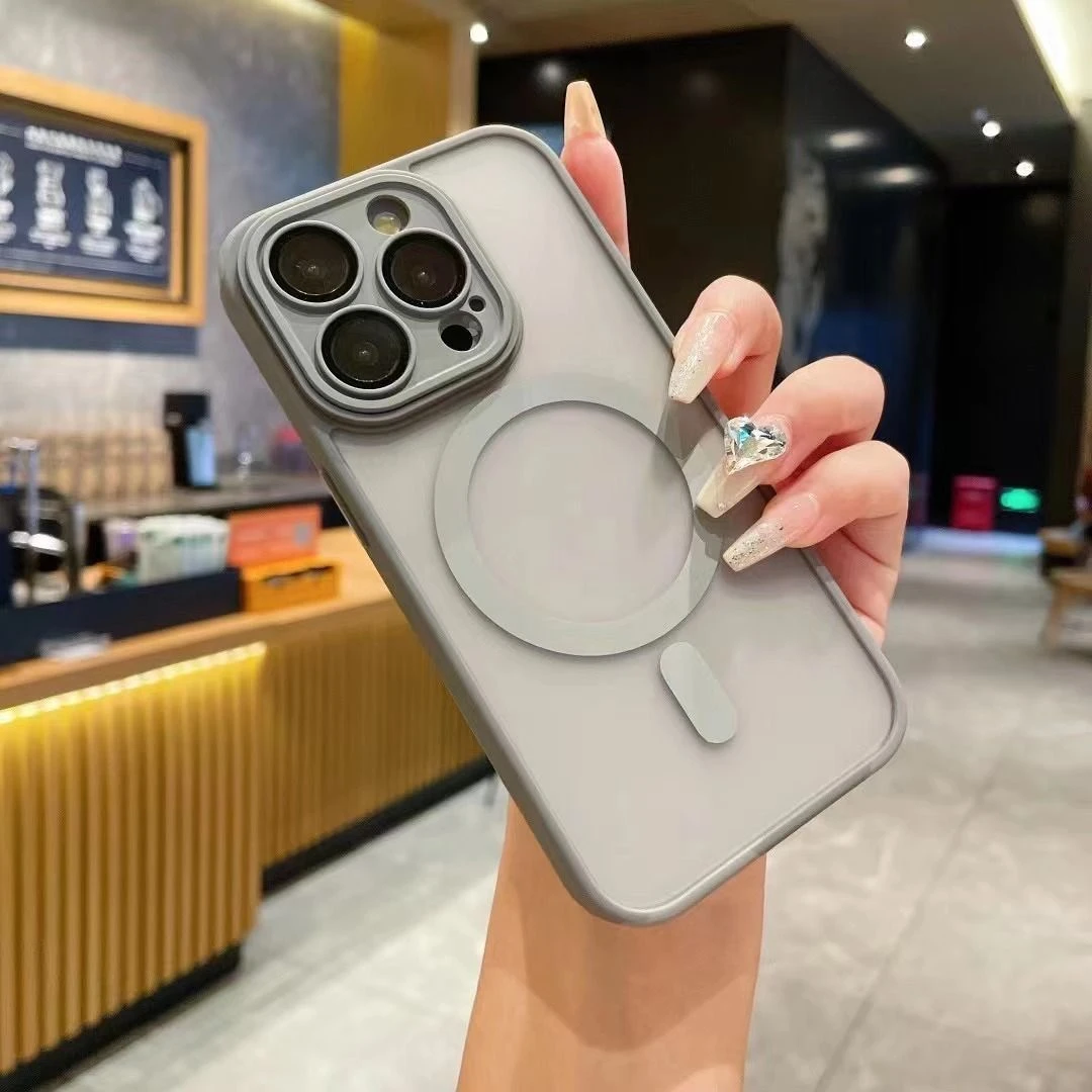 钛灰色磁吸款适用苹果14iPhone15Promax手机壳13肤感12磨砂11防摔