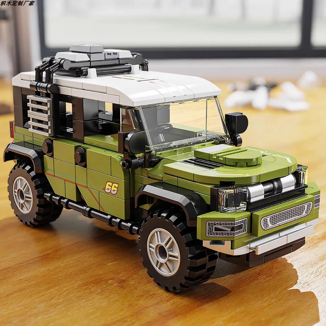 吉普越野车积木8格车小颗粒益智拼装玩具礼物
