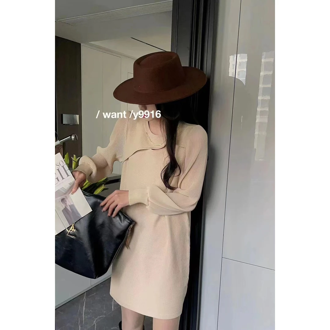 K9916【常熟新中式】女士洋气百搭显瘦时尚中年气质小心机针织衫