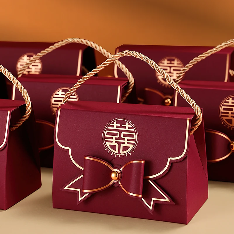 【10-50个装】喜糖盒结婚2024新款高级婚礼手提礼盒订婚喜糖包装盒